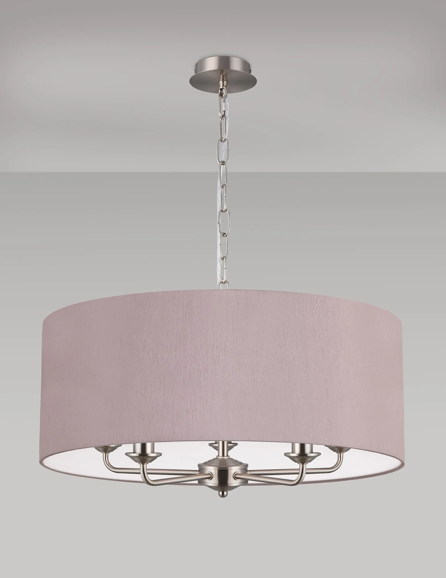 Banyan 60cm 5 Light Pendant Satin Nickel; Taupe/Halo Gold DK0674  Deco Banyan SN TA